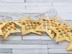 39971 [НЛ-8334]Гирлянда с насадками ЗВЕЗДА 4 м, 20 желтых ламп, прозрачная нить НЛ-8334