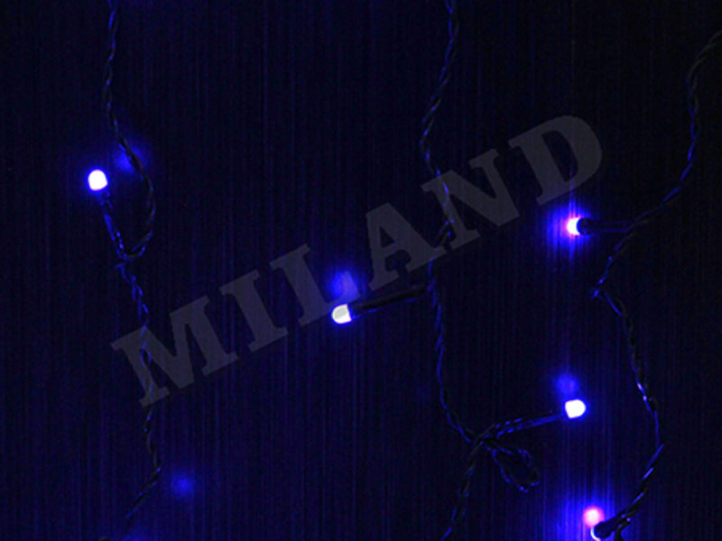 Гирлянда-занавес 3*1,5м (тёмная нить, 224 синих ламп) НУ-1020
