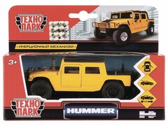 Технопарк. Машина "HUMMER H1 ПИКАП" металл. инерц. 12 см (открыв. двери, багажник) желтый