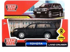 Технопарк. Машина «TOYOTA LAND CRUISER» металл. инерц. 12,5 см (открыв. двери) черный матовый