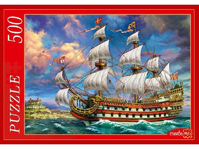 ПАЗЛЫ 500 элементов. СТАРИННЫЙ ПАРУСНИК