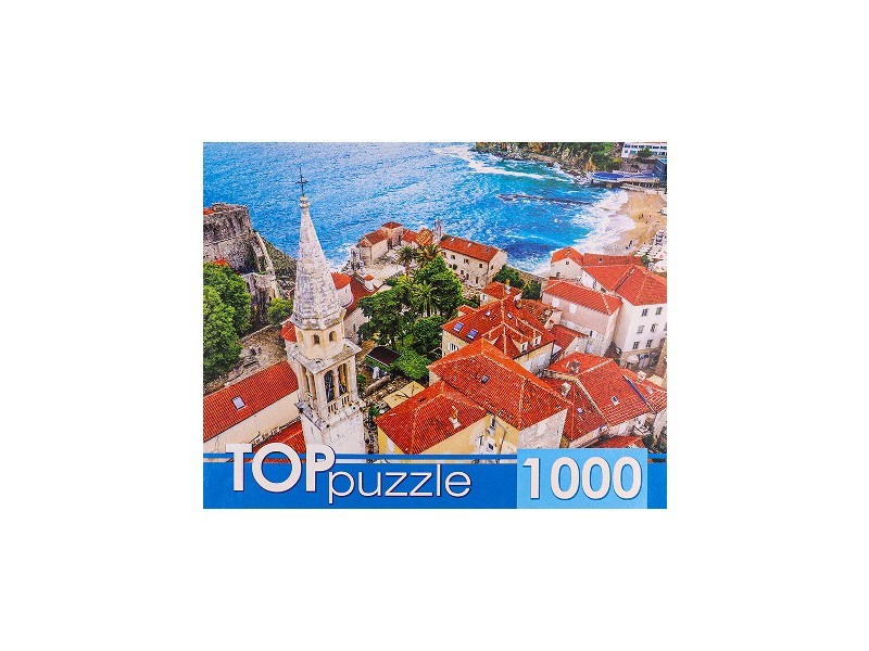 TOPpuzzle ПАЗЛЫ 1000 элементов. ЧЕРНОГОРИЯ. ГОРОД БУДВА У МОРЯ