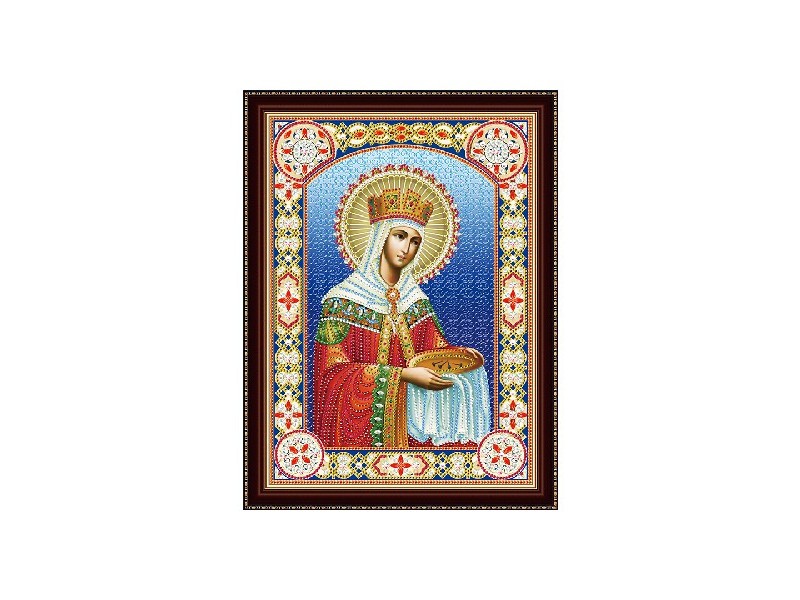 Алмазная мозаика 30х40 см ИКОНА № 17 (с подр., c част. заполн., блест.)
