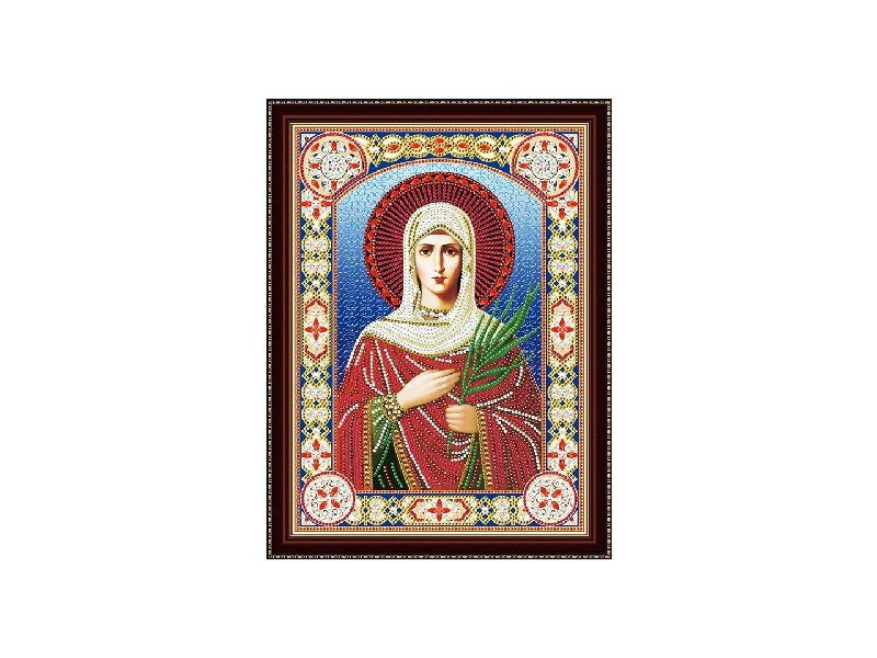 Алмазная мозаика 30х40 см ИКОНА СВЯТОЙ МУЧЕНИЦЫ ТАТЬЯНЫ (с подр., c част. заполн., блест.)