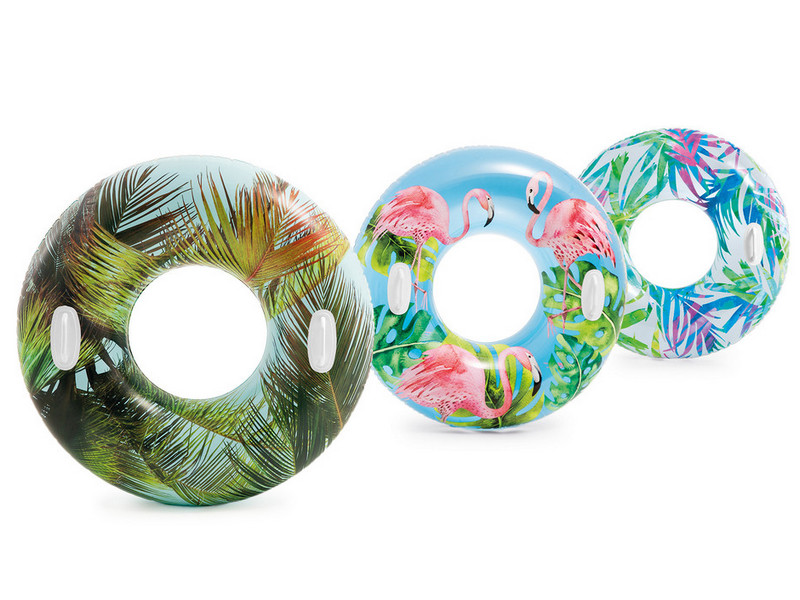 Надувной круг с ручками "ПЕСТРЫЙ" 97см 58263NP