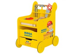 Мастерская на колесах деревянная 3 в 1 с набором инструментов «Мега Мастер»