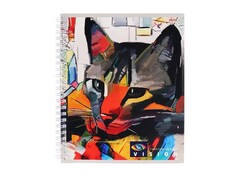 43261 [80-5534]Тетрадь 80л КЛЕТКА "АБСТРАКТНЫЕ КОТИКИ" (гребень, цвет. мелов. обл.)