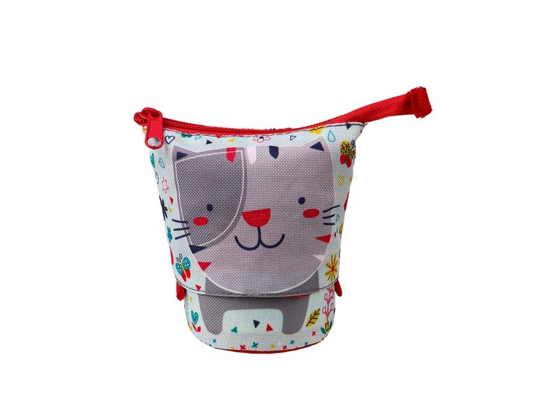 Пенал-стакан трансформер МИЛЫЙ КОТИК (печать на ткани) ПН-2842