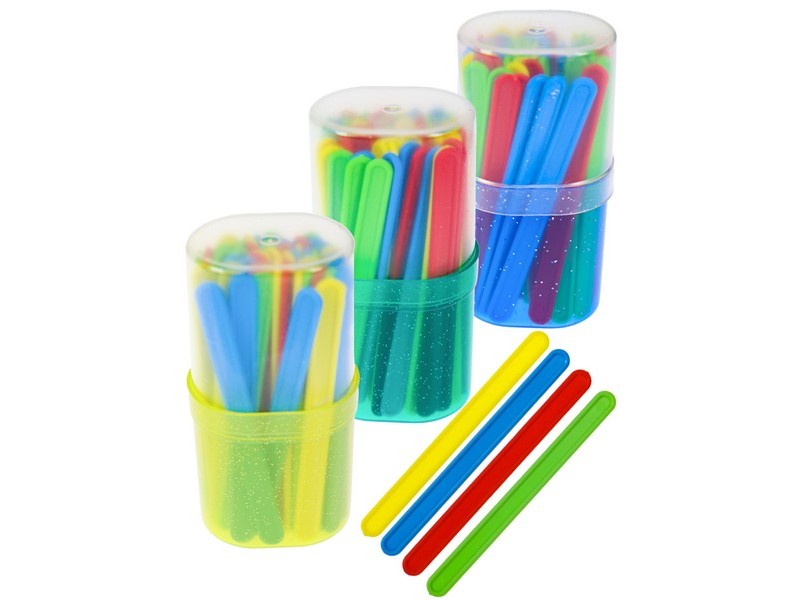 Набор счетных палочек МИКС с блестками 50 шт в пенале НР-2067