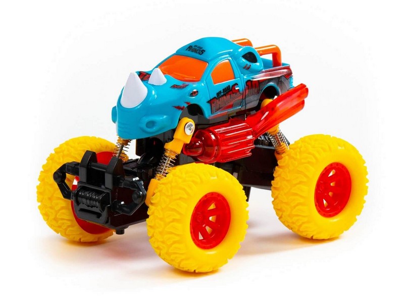 Автомобиль инерц. "Монстр РАЛЛИ" - "Носорог" (свет, звук) в коробке