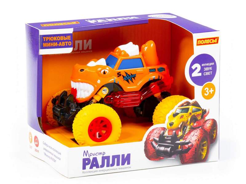 Автомобиль инерц. "Монстр РАЛЛИ" - "Раптор" (свет, звук) в коробке