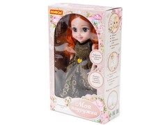 Кукла "Анна" (37 см) на балу (ходит, танцует, разговаривает, поёт, рассказывает сказки, воспроизводит мелодии, повторяет слова, туфельки светятся) в коробке