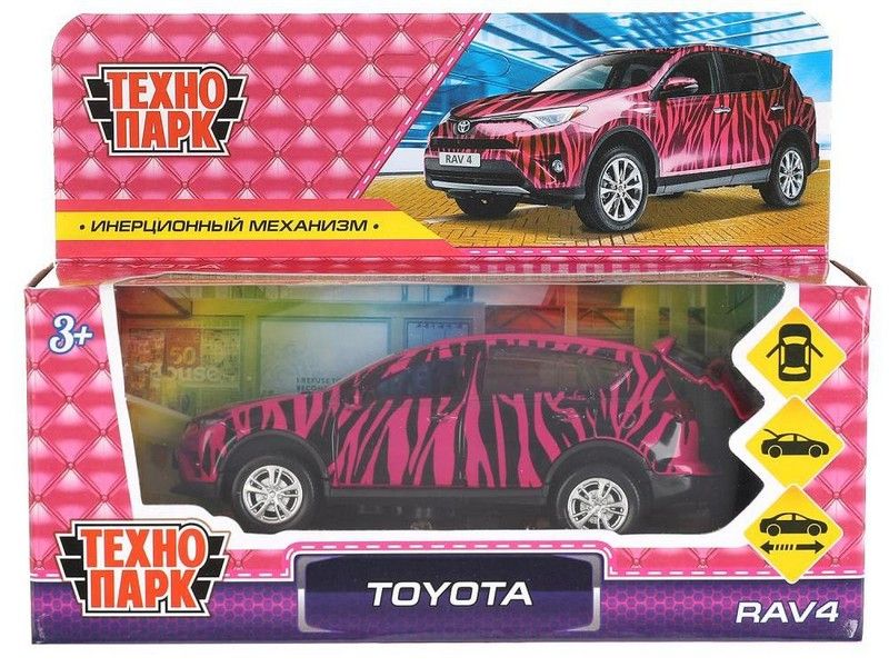 Купить оптом Технопарк. Машина "TOYOTA RAV4" металл. инерц. 12 см (открыв. двери, багажник) для девочек в Луганске
