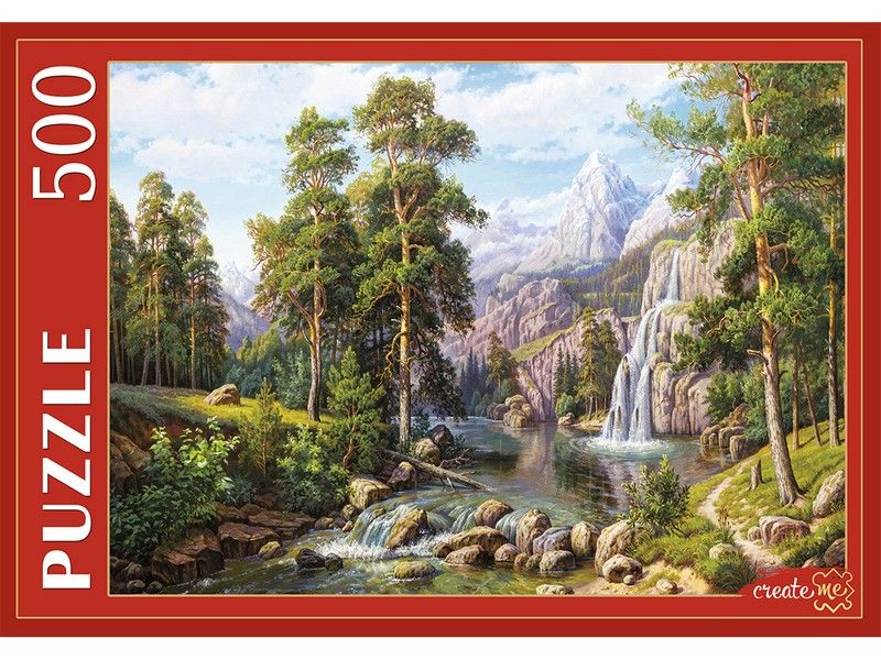 ПАЗЛЫ 500 элементов. В. ПОТАПОВ ПЕЙЗАЖ С ВОДОПАДОМ 2919