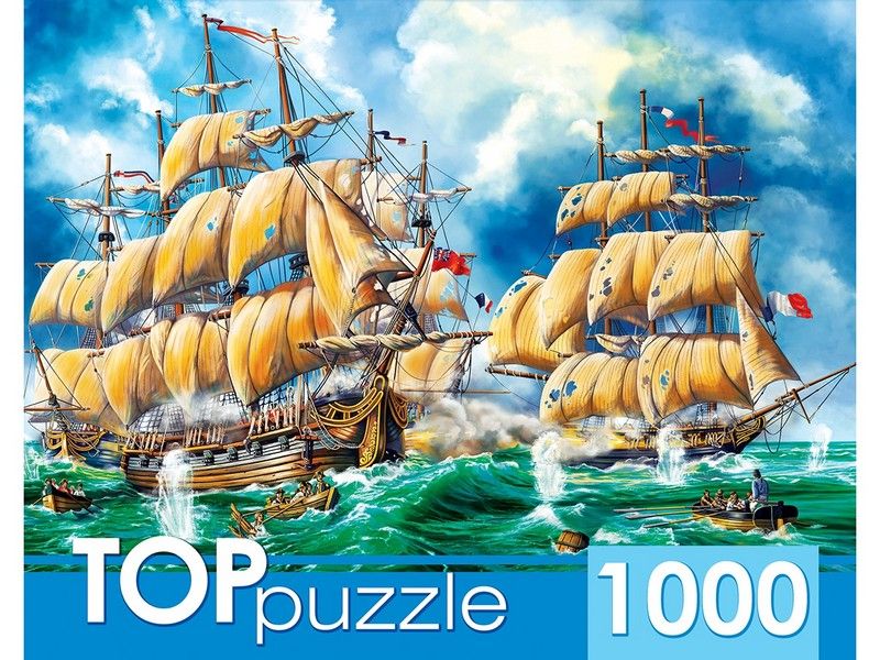 TOPpuzzle ПАЗЛЫ 1000 элементов БИТВА КОРАБЛЕЙ