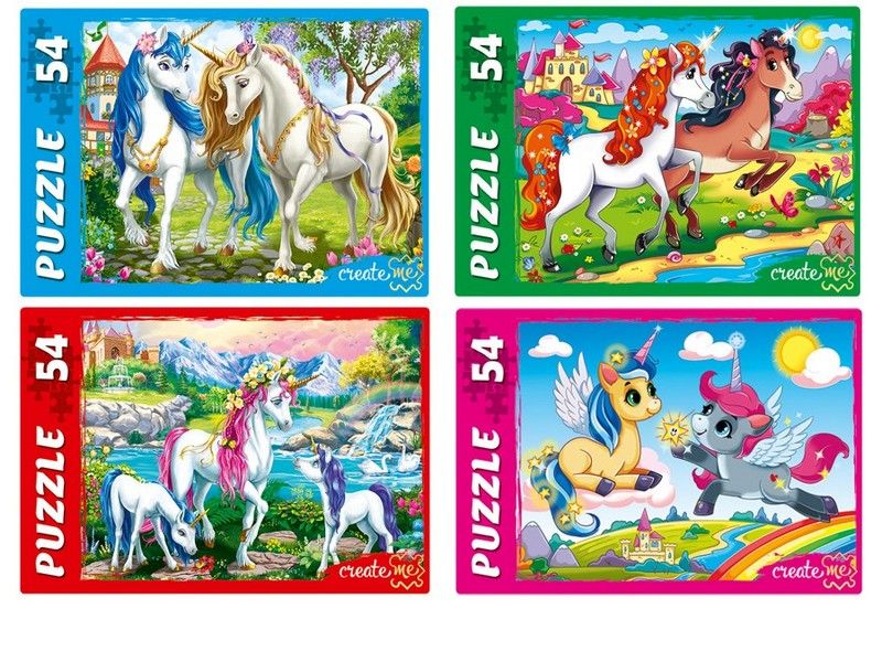 Купить оптом ПАЗЛЫ 54 элемента. ЧУДЕСНЫЕ ЕДИНОРОГИ №2 кратно 32 в Луганске
