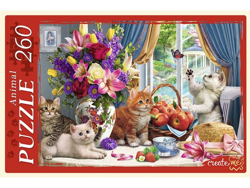 ПАЗЛЫ 260 элементов. НАТЮРМОРТ С КОТЯТАМИ