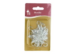 Крючки СЕРЕБРИСТЫЕ СНЕЖИНКИ из стальной проволоки 7,5 см (6шт/уп) 87167