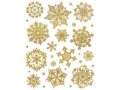 46954 [86055]Оконное украшение ЗОЛОТЫЕ КРИСТАЛЛИКИ (ПВХ, декор. глиттер) с раскраской 30*38 см 86055