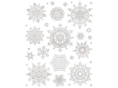 46972 [86051]Оконное украшение СЕРЕБРЯНЫЕ КРИСТАЛЛИКИ (ПВХ, декор. глиттер) с раскраской 30*38 см 86051