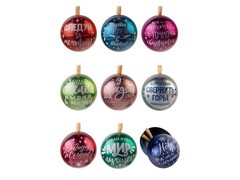 46998 [86353]Подвеска елочная ШАР-СИЯНИЕ металл. с фантами-заданиями 6,5см 86353