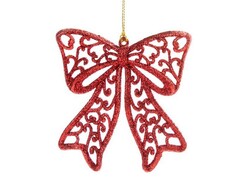 47001 [86775]Подвеска елочная КРАСНЫЙ БАНТИК 9см в пак. 86775