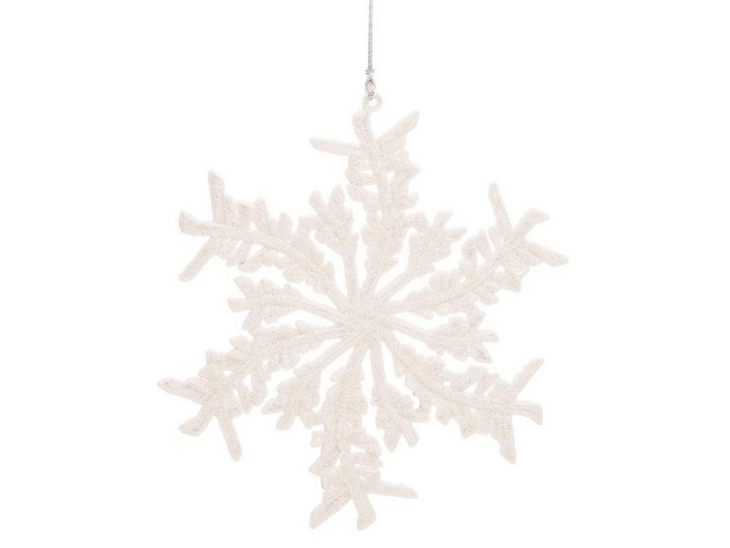 Подвеска елочная БЕЛАЯ СНЕЖИНКА 12см 77905