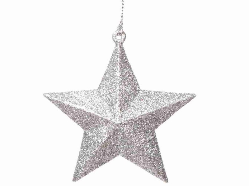 Подвеска елочная ЗВЕЗДА СЕРЕБРЯНАЯ 10см в пак. 77924