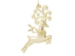 47009 [78490]Подвеска елочная КОСУЛЯ ЗОЛОТАЯ 12*10,8*1,5см в пак. 78490
