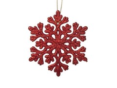47013 [86769]Подвеска елочная СНЕЖИНКА КРАСНАЯ 9*8*0,2см в пак. 86769