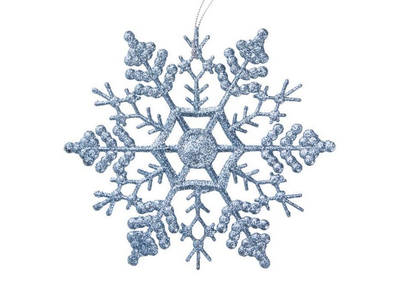 Подвеска елочная СНЕЖИНКА ГОЛУБАЯ 16,5см в пак. 86767