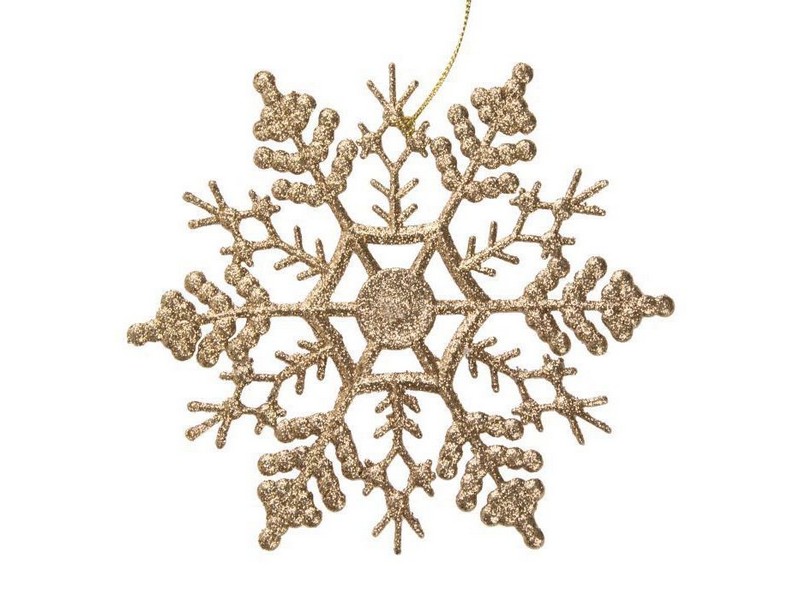 Подвеска елочная СНЕЖИНКА ЗОЛОТАЯ 16,5см в пак. 77912