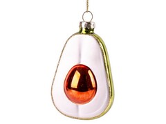 47027 [86660]Подвеска елочная АВОКАДО из стекла 9,5см 86660