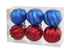 47032&nbsp;[87762]Набор ШАРЫ АССОРТИ КРАСНЫЕ И СИНИЕ из полистирола 6 см (6шт/уп) 87762