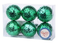 47051 [87778]Набор ШАРЫ ЗЕЛЕНЫЕ БУСИНКИ из полистирола 6 см (6шт/уп) 87778