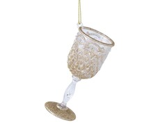 47053 [87134]Подвеска елочная ЗОЛОТИСТЫЙ БОКАЛ 10,5*4,5*5см в пак. 87134