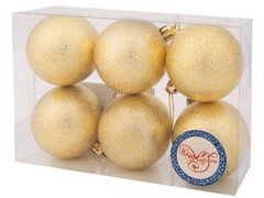 47057 [87773]Набор ШАРЫ ЗОЛОТЫЕ из полистирола 6 см (6шт/уп) 87773