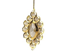 47075 [82107]Подвеска елочная КАПЛЯ ЗОЛОТО из стекла 7,8см в пак. 82107