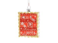 Подвеска елочная КРАСНАЯ МАРКА из стекла 9,3см 87225