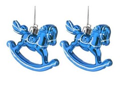 47085 [87329]Набор подвесок ЛОШАДКИ В СИНЕМ 6,5см (2 шт/уп) 87329