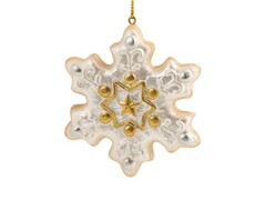 47100 [81368]Подвеска елочная ПРЯНИК СНЕЖИНКА 7,5см 81368