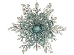 47101 [86739]Подвеска елочная ПУШИНКА В ГОЛУБОМ 12*10,5*3см в пак.86739