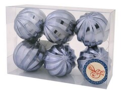 47102 [87768]Набор ШАРЫ ПЫЛЬНО-ФИОЛЕТОВАЯ СПИРАЛЬ из полистирола 6 см (6шт/уп) 87768