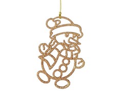 47111 [86782]Подвеска елочная СНЕГОВИК В ЗОЛОТЕ 11,5см 86782