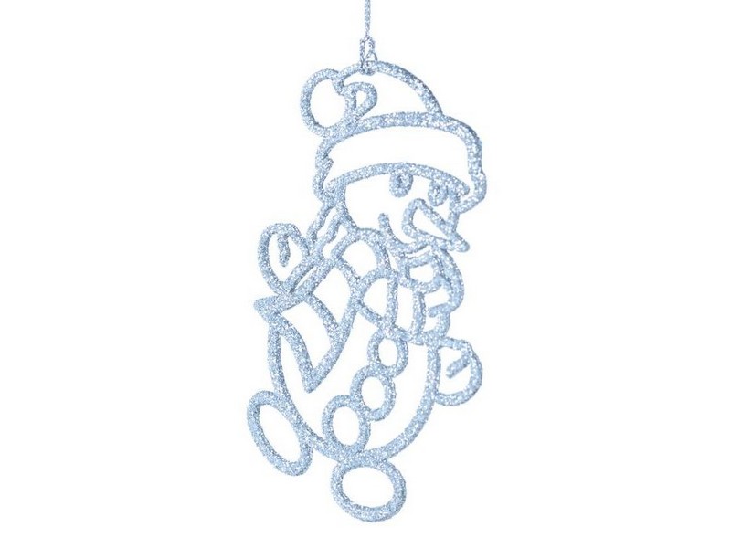 Подвеска елочная СНЕГОВИК В СЕРЕБРЕ 11,5см 86781