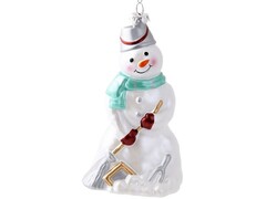 47113 [80548]Подвеска елочная СНЕГОВИК С МЕТЛОЙ 12,5см 80548