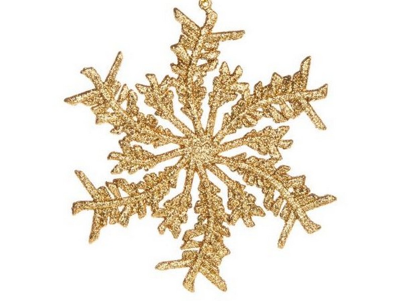 Подвеска елочная СНЕЖИНКА ЗОЛОТАЯ 13,5см 86759