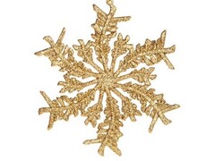 47114 [86759]Подвеска елочная СНЕЖИНКА ЗОЛОТАЯ 13,5см 86759