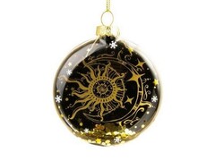 47115 [81800]Подвеска елочная СОЛНЦЕ И ЗВЕЗДЫ из стекла 8см 81800