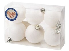 47129 [87756]Набор ШАРЫ БЕЛЫЕ из полистирола 6 см (6шт/уп) 87756